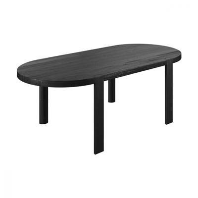Bedum table ovale en bois de teck recyclé noir 8 personnes