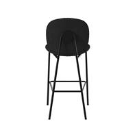 Slano chaise îlot central en tissu bouclé noir H63,5