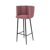 Lisboa chaise de bar en velours rose H75