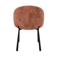 Denna chaise en velours chenillé terracotta