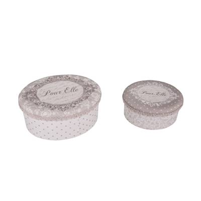Set 2 boîtes ovales dentelle