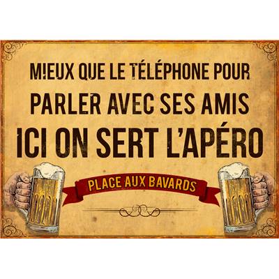 Plaque "Ici on sert l'apéro" 21*15