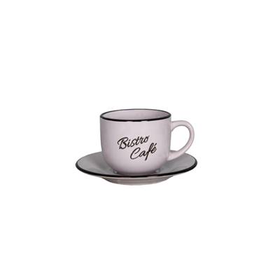 Mug et soucoupe "Bistro - café" Blanc