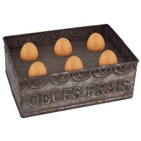 Boîte zinc "Œufs frais"