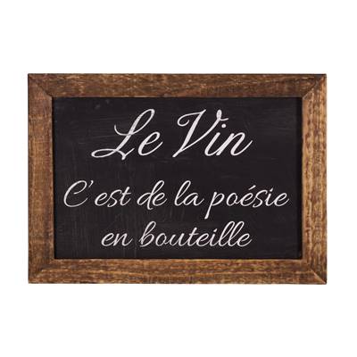Cadre bois avec ardoise 21 x 15 cm "Le vin"