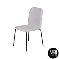 Sense chaise en tissu gris clair piètement métal noir