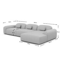 Buccana canapé d'angle droit en tissu texturé beige