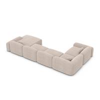 Buccana canapé panoramique d'angle droit en tissu texturé beige