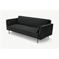 Harlow clic-clac 3 places, velours gris mirage