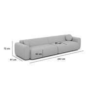 Shoo canapé 4 places en tissu texturé beige