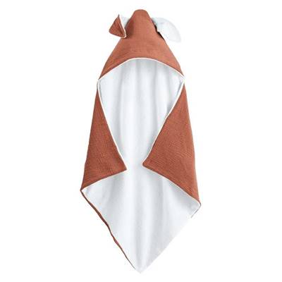 Stéphanie cape de bain coton terre de sienne 100x100