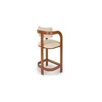 Many tabouret de bar bois de chêne et beige