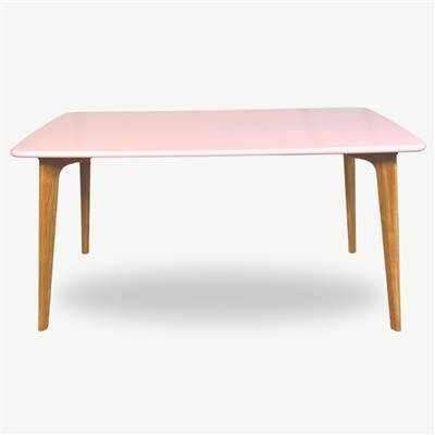 Fjord table rectangulaire chêne et rose poudré
