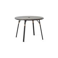 Swara table de jardin ronde rotin naturel mtal noir et verre