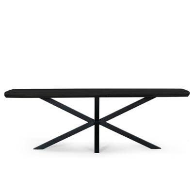 Taalika table à manger rectangulaire en manguier noir et métal 240cm