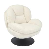 Topi fauteuil pivotant effet bouclette blanc