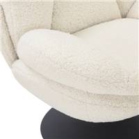 Topi fauteuil pivotant effet bouclette blanc