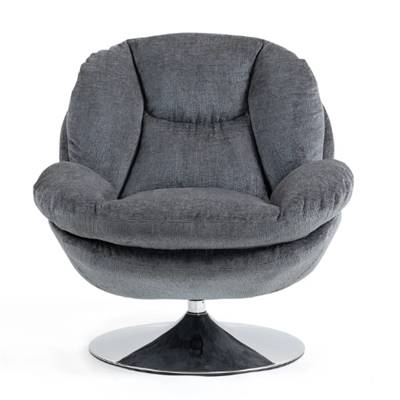 Topi fauteuil pivotant tissu texturé gris foncé