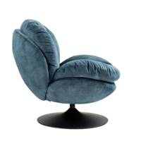 Topi fauteuil pivotant velours bleu gris