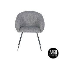 Vadim fauteuil en tissu gris foncé tweedé