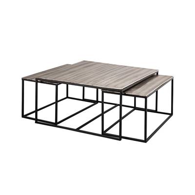 Wendie lot de 3 tables basses argent