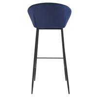Usuals chaise de bar en velours bleu H75