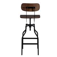 Ine chaise de bar vintage à hauteur réglable en bois et métal