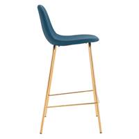 Vladi chaise de bar en cuir synthétique bleu H65