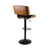 Mazzia chaise de bar avec hauteur réglable PU noire rembourrée