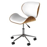 Linares chaise de bureau réglable et pivotante en PU blanc