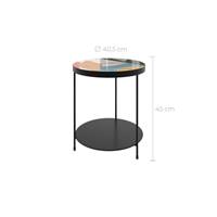 Puck table d'appoint en métal noir et multicolore ronde ø40,5