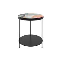 Puck table d'appoint en métal noir et multicolore ronde ø40,5