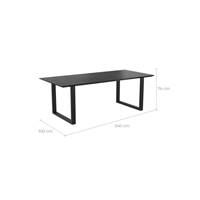 Suri table en teck recyclé noir 10 personnes
