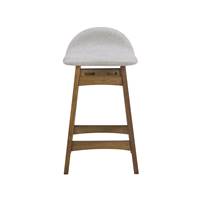 Belo tabouret de bar en tissu gris clair pieds bois