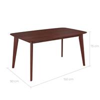 Erren table à manger rectangulaire extensible en bois foncé 6/8 personnes