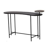 Myra console en bois noir étagère aspect laiton brossé