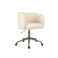 Alexia chaise de bureau rotative à roulettes tissu tweed beige miami
