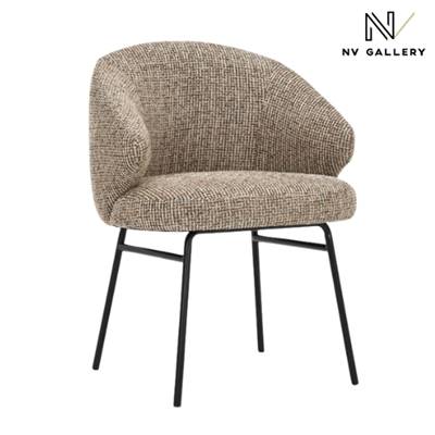 Soren chaise en tissu tweed mocha