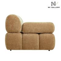 Bianca module fauteuil accoudoir interchangeable en tissu camel crêpe