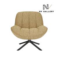 Brunie fauteuil rotatif en tisu tweed jaune miami et mtal