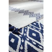 Atmospore tapis 120x170 beige et losanges bleus