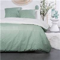 Sunshine parure de lit 220x240 coton imprimé lignes vertes 12.58