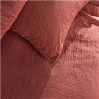 Ali parure de lit 240x260 en gaze de coton uni terracotta