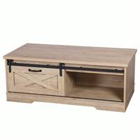 Manhattan table basse ranch 1 porte coulissante bois L117cm