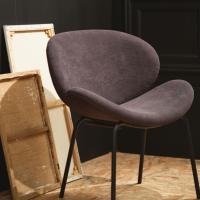 Cozy fauteuil en velours côtelé gris fusain