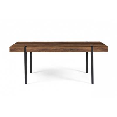 Edena table à manger pieds épingles en bois effet vieilli et noir