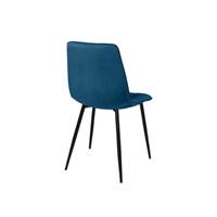 Milla chaise en velours bleu canard effet matelassé
