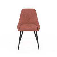 Elena chaise en velours terracotta et métal noir