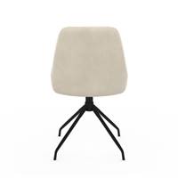 Elena chaise pivotante en velours crème et métal noir