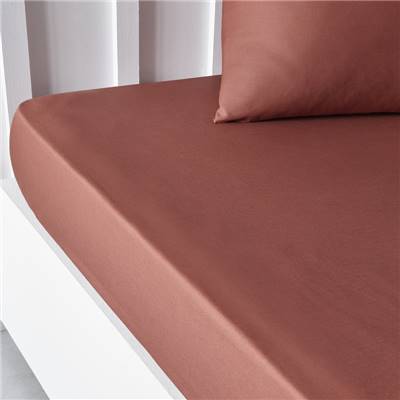 Essential drap housse 140x190 23cm coton terracotta